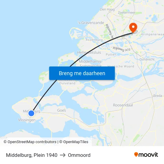 Middelburg, Plein 1940 to Ommoord map