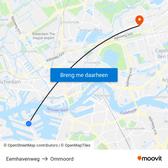 Eemhavenweg to Ommoord map