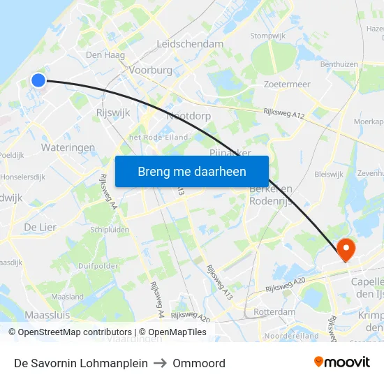 De Savornin Lohmanplein to Ommoord map
