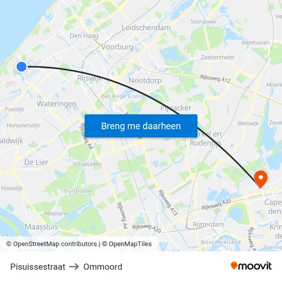 Pisuissestraat to Ommoord map