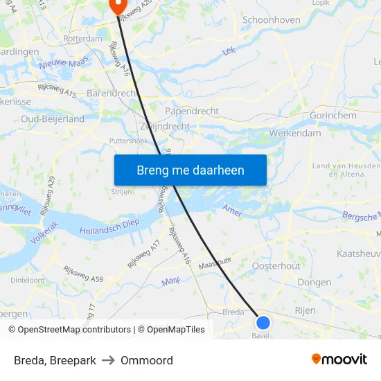 Breda, Breepark to Ommoord map