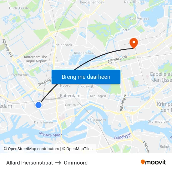 Allard Piersonstraat to Ommoord map