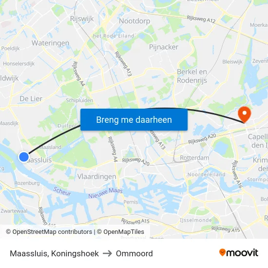 Maassluis, Koningshoek to Ommoord map