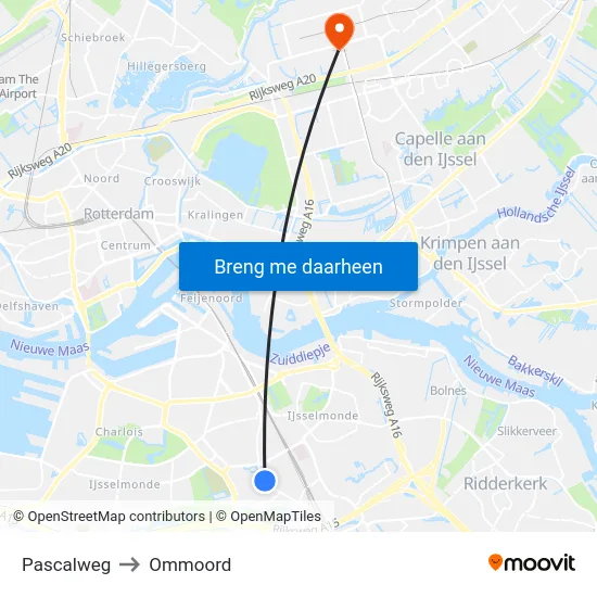 Pascalweg to Ommoord map