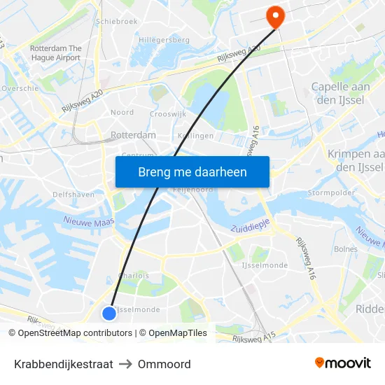 Krabbendijkestraat to Ommoord map