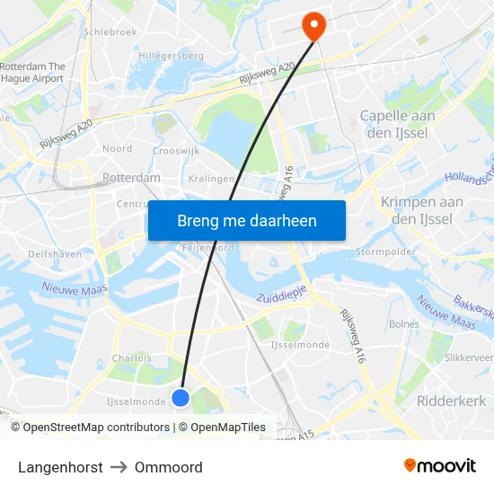 Langenhorst to Ommoord map