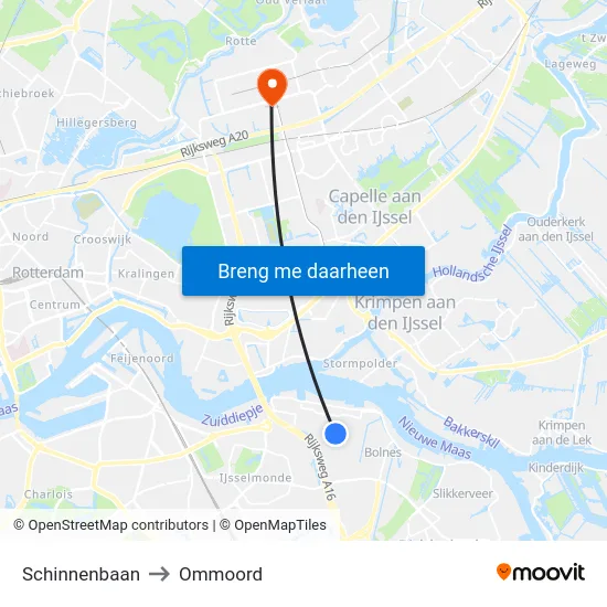 Schinnenbaan to Ommoord map