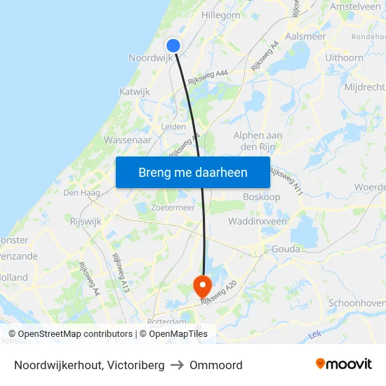 Noordwijkerhout, Victoriberg to Ommoord map