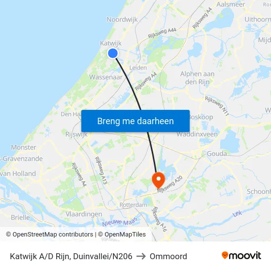 Katwijk A/D Rijn, Duinvallei/N206 to Ommoord map