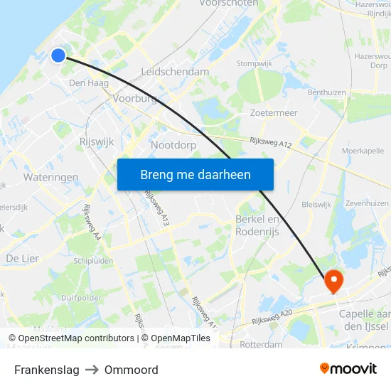 Frankenslag to Ommoord map