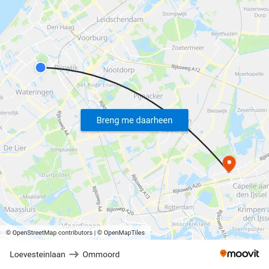 Loevesteinlaan to Ommoord map