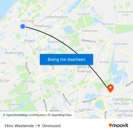 Hmc Westeinde to Ommoord map