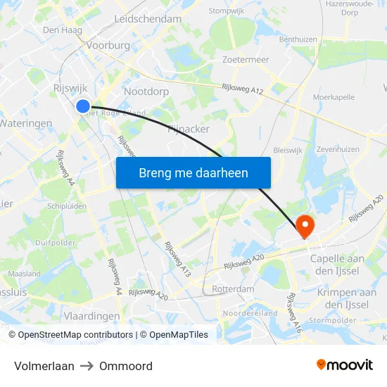 Volmerlaan to Ommoord map