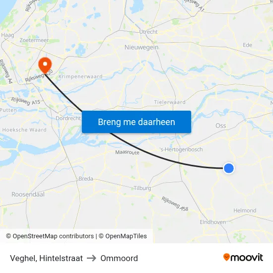 Veghel, Hintelstraat to Ommoord map