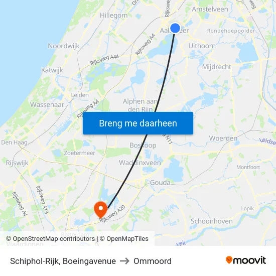 Schiphol-Rijk, Boeingavenue to Ommoord map