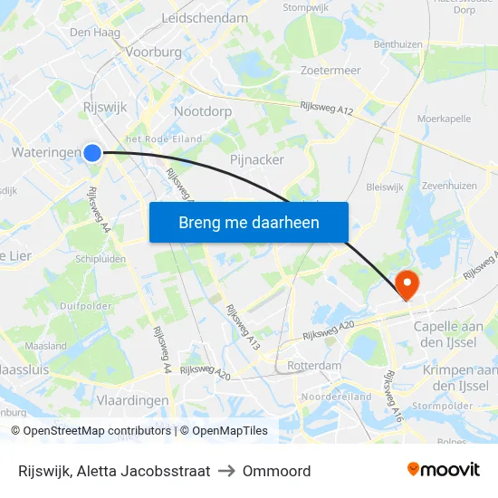 Rijswijk, Aletta Jacobsstraat to Ommoord map