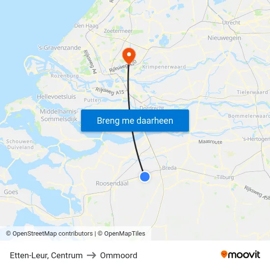 Etten-Leur, Centrum to Ommoord map