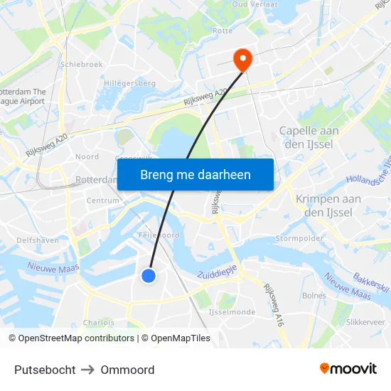 Putsebocht to Ommoord map
