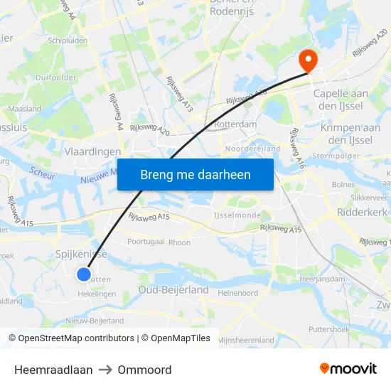 Heemraadlaan to Ommoord map