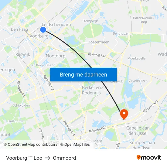 Voorburg 'T Loo to Ommoord map