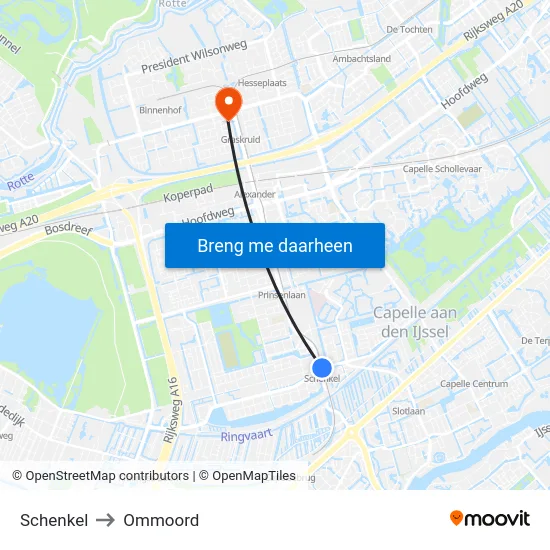 Schenkel to Ommoord map