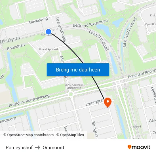 Romeynshof to Ommoord map