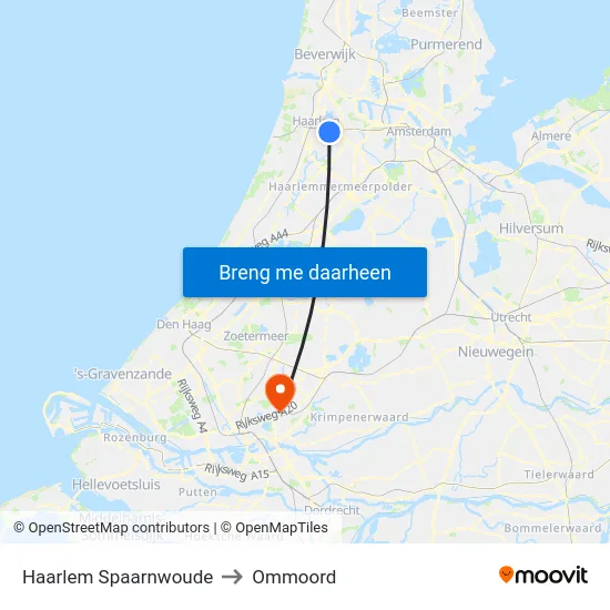 Haarlem Spaarnwoude to Ommoord map