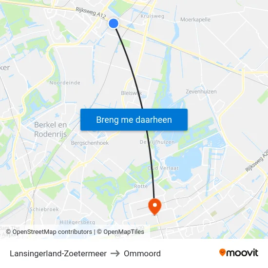 Lansingerland-Zoetermeer to Ommoord map