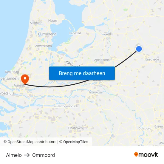 Almelo to Ommoord map