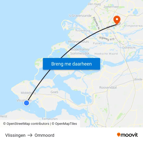 Vlissingen to Ommoord map
