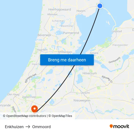 Enkhuizen to Ommoord map
