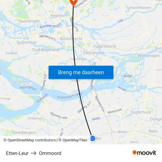 Etten-Leur to Ommoord map