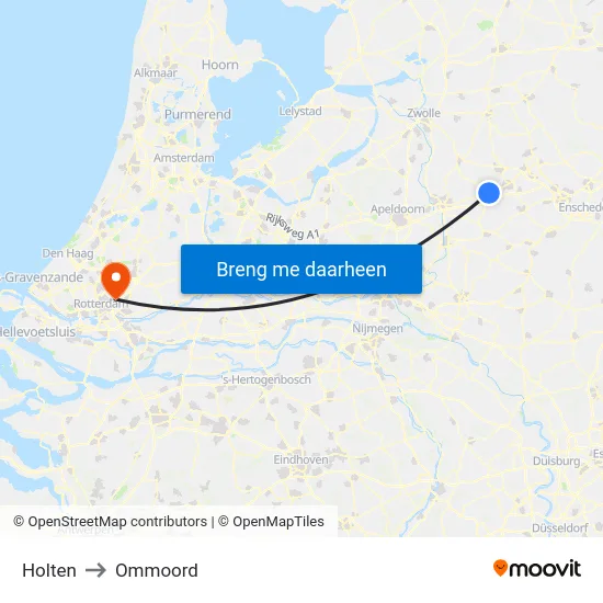 Holten to Ommoord map