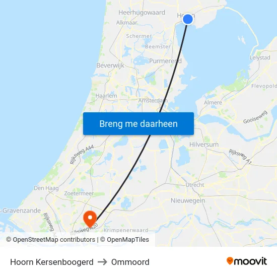 Hoorn Kersenboogerd to Ommoord map