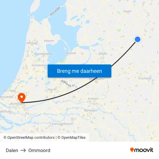 Dalen to Ommoord map