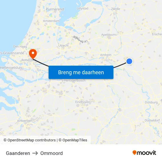 Gaanderen to Ommoord map