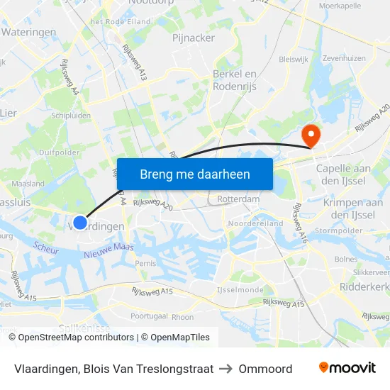 Vlaardingen, Blois Van Treslongstraat to Ommoord map