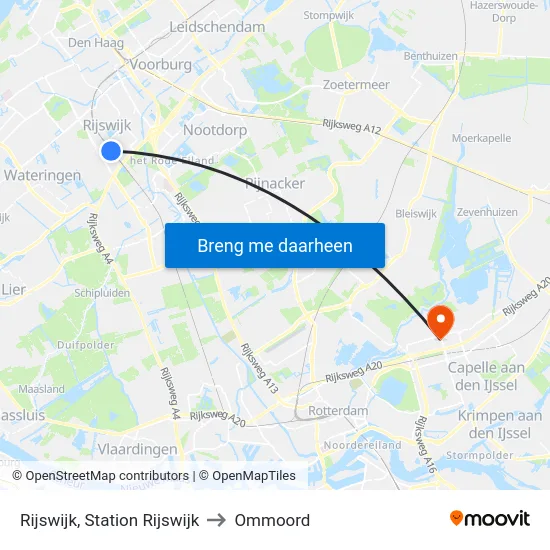 Rijswijk, Station Rijswijk to Ommoord map