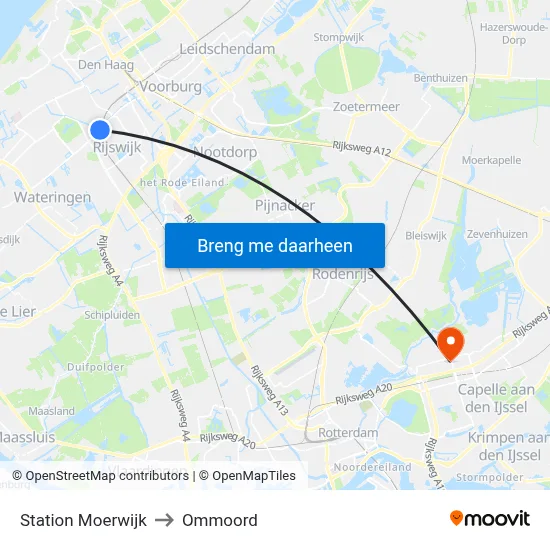 Station Moerwijk to Ommoord map