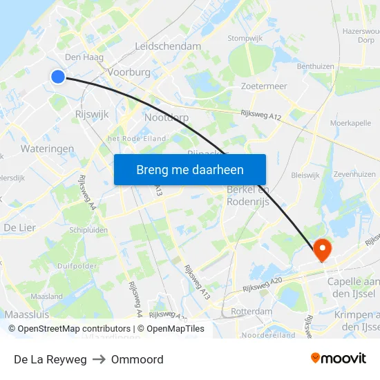 De La Reyweg to Ommoord map