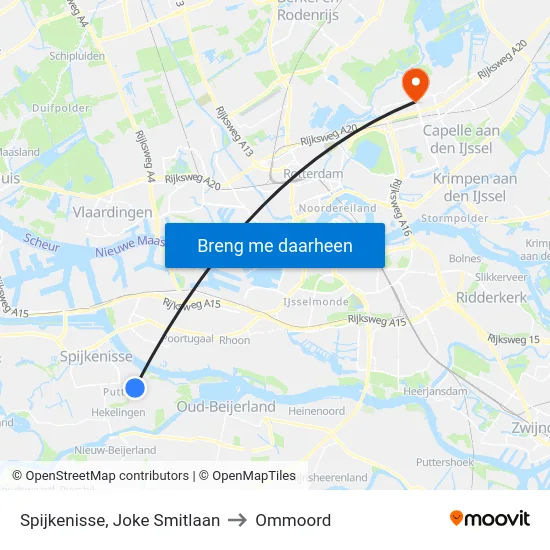 Spijkenisse, Joke Smitlaan to Ommoord map
