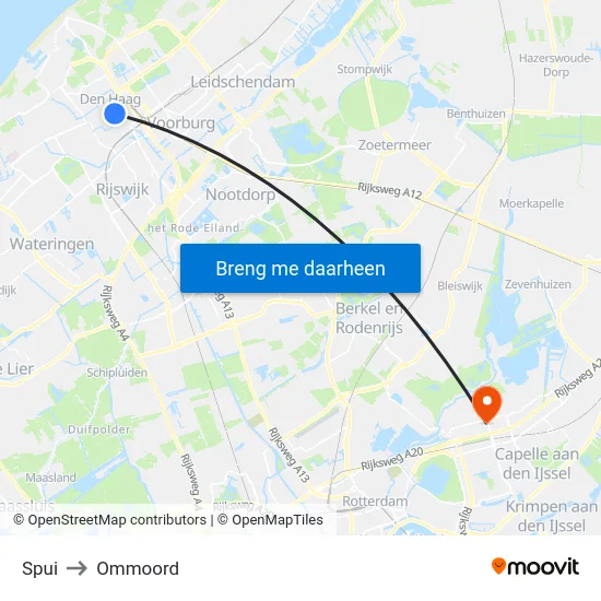 Spui to Ommoord map