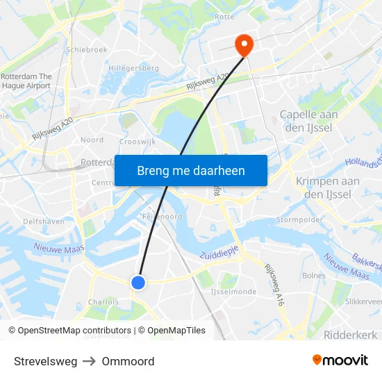 Strevelsweg to Ommoord map