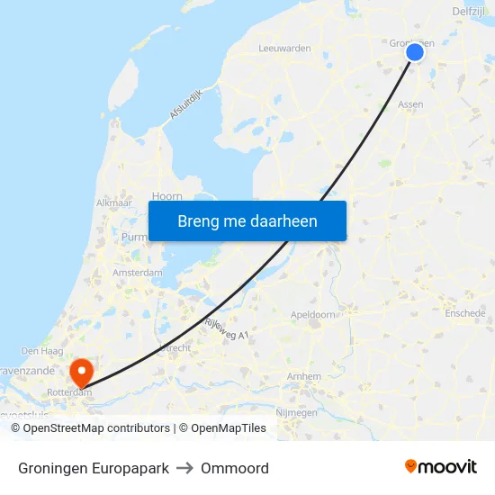 Groningen Europapark to Ommoord map