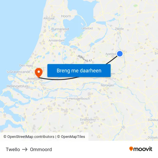 Twello to Ommoord map