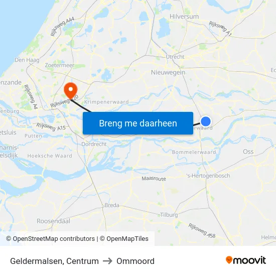 Geldermalsen, Centrum to Ommoord map