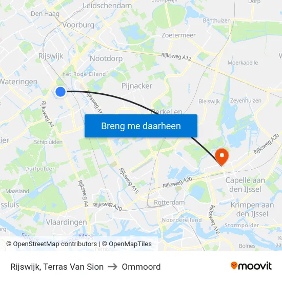 Rijswijk, Terras Van Sion to Ommoord map