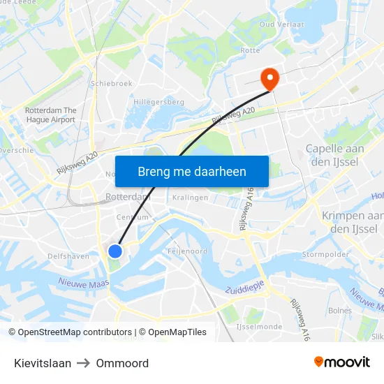 Kievitslaan to Ommoord map