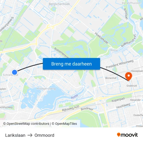 Larikslaan to Ommoord map