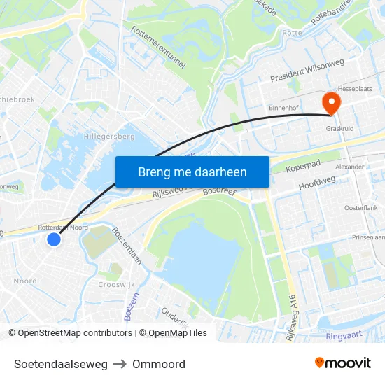 Soetendaalseweg to Ommoord map
